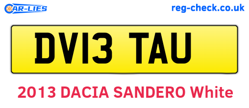 DV13TAU are the vehicle registration plates.