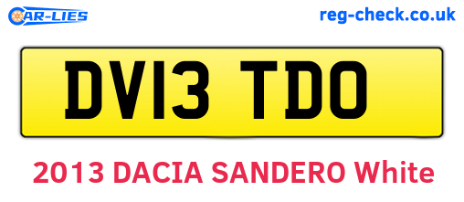 DV13TDO are the vehicle registration plates.