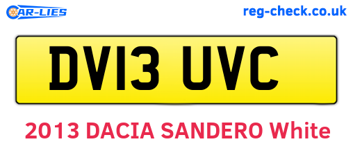 DV13UVC are the vehicle registration plates.