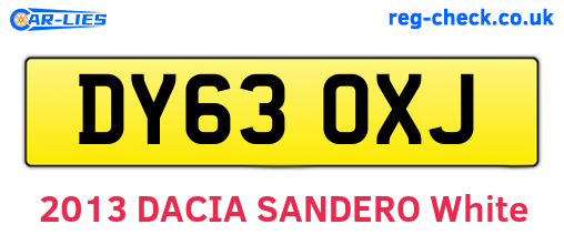 DY63OXJ are the vehicle registration plates.