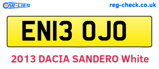 EN13OJO are the vehicle registration plates.