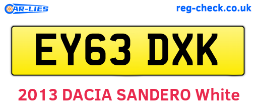 EY63DXK are the vehicle registration plates.