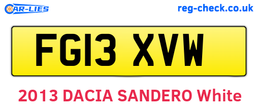 FG13XVW are the vehicle registration plates.