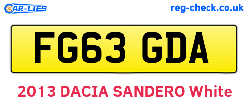 FG63GDA are the vehicle registration plates.