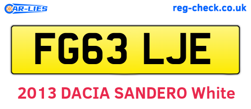 FG63LJE are the vehicle registration plates.