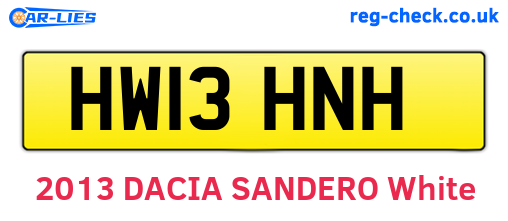 HW13HNH are the vehicle registration plates.