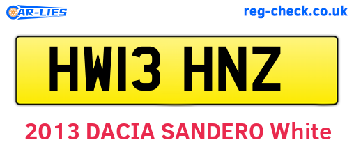 HW13HNZ are the vehicle registration plates.