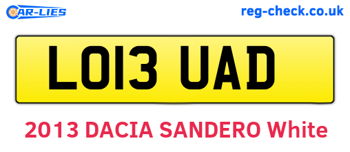 LO13UAD are the vehicle registration plates.