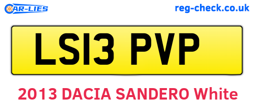 LS13PVP are the vehicle registration plates.