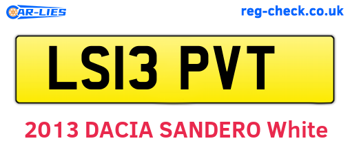 LS13PVT are the vehicle registration plates.