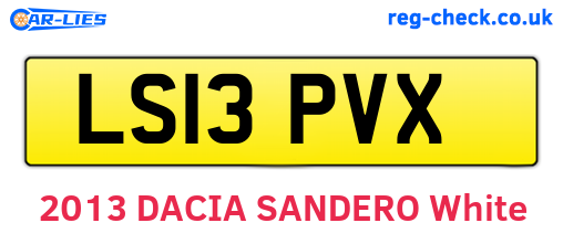 LS13PVX are the vehicle registration plates.