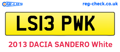 LS13PWK are the vehicle registration plates.