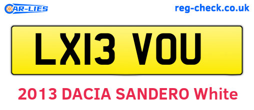 LX13VOU are the vehicle registration plates.