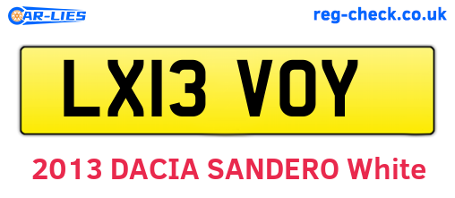 LX13VOY are the vehicle registration plates.