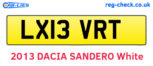 LX13VRT are the vehicle registration plates.