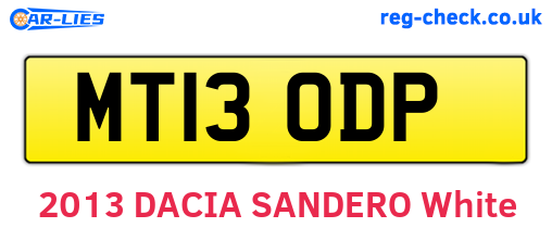 MT13ODP are the vehicle registration plates.