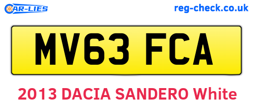 MV63FCA are the vehicle registration plates.