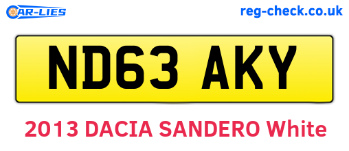 ND63AKY are the vehicle registration plates.