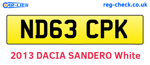 ND63CPK are the vehicle registration plates.