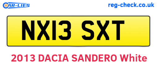 NX13SXT are the vehicle registration plates.