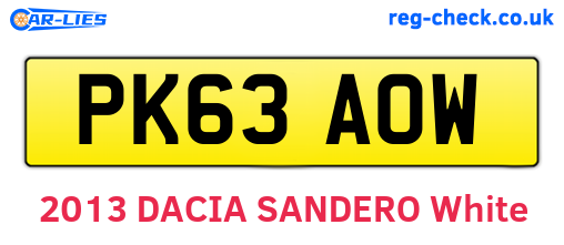 PK63AOW are the vehicle registration plates.