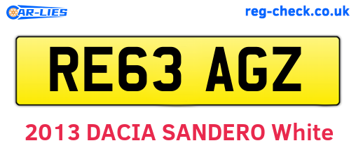 RE63AGZ are the vehicle registration plates.