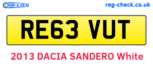 RE63VUT are the vehicle registration plates.