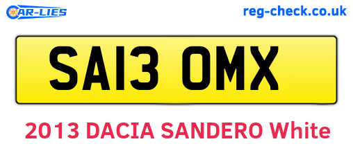 SA13OMX are the vehicle registration plates.