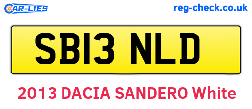 SB13NLD are the vehicle registration plates.