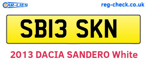 SB13SKN are the vehicle registration plates.
