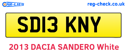 SD13KNY are the vehicle registration plates.