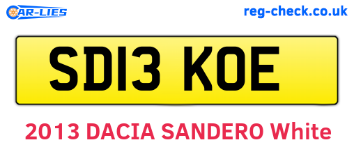 SD13KOE are the vehicle registration plates.