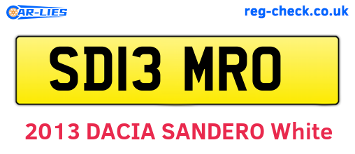 SD13MRO are the vehicle registration plates.
