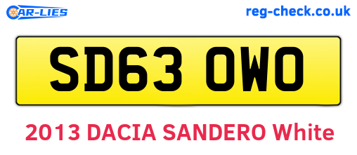SD63OWO are the vehicle registration plates.