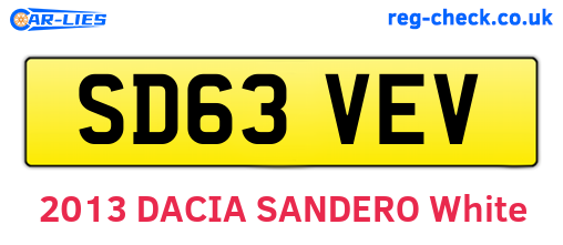 SD63VEV are the vehicle registration plates.