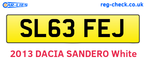 SL63FEJ are the vehicle registration plates.