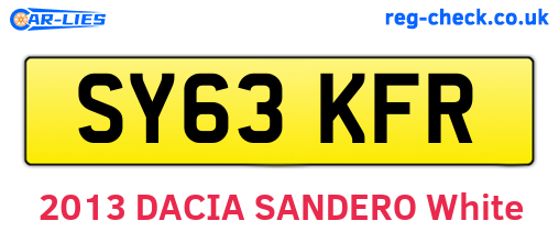 SY63KFR are the vehicle registration plates.