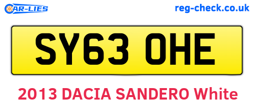 SY63OHE are the vehicle registration plates.