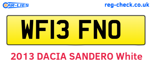 WF13FNO are the vehicle registration plates.
