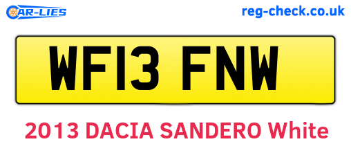 WF13FNW are the vehicle registration plates.