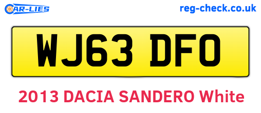 WJ63DFO are the vehicle registration plates.