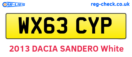 WX63CYP are the vehicle registration plates.