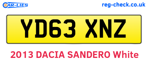 YD63XNZ are the vehicle registration plates.