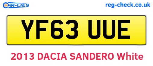 YF63UUE are the vehicle registration plates.