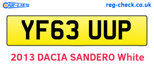 YF63UUP are the vehicle registration plates.
