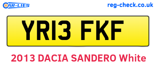 YR13FKF are the vehicle registration plates.