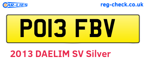 PO13FBV are the vehicle registration plates.