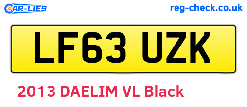 LF63UZK are the vehicle registration plates.