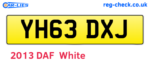YH63DXJ are the vehicle registration plates.