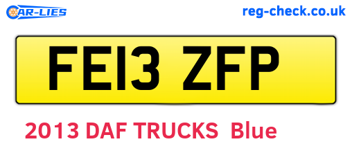 FE13ZFP are the vehicle registration plates.